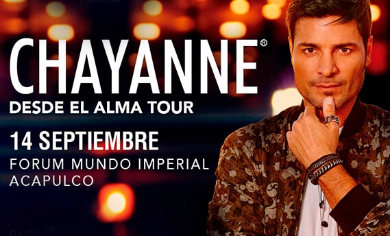 CHAYANNE EN ACAPULCO - Chayanne llega a Acapulco con su "Desde el Alma Tour". Nuestras propiedades están a un par de minutos del Forum Mundo Imperial.